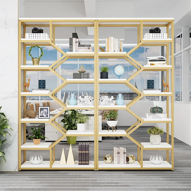 Screen partition wall shelf office bookshelf living room entrance display shelf floor flower stand cafe decorative rack