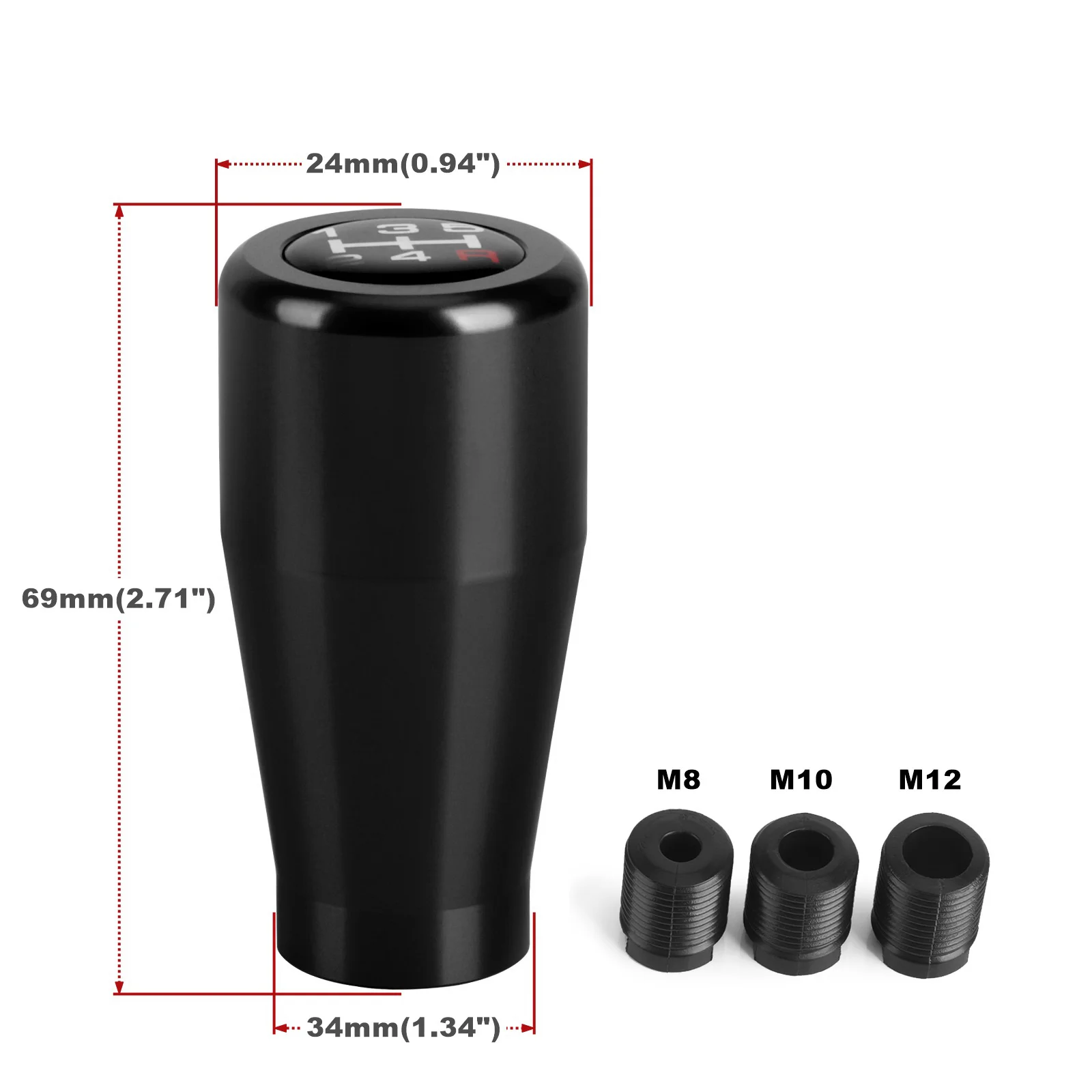 Aluminium 5 Speed Gear Shift Knob Universal M8 M10 M12 Racing Shift Lever For Manual Transmission Gear level Knob Shift