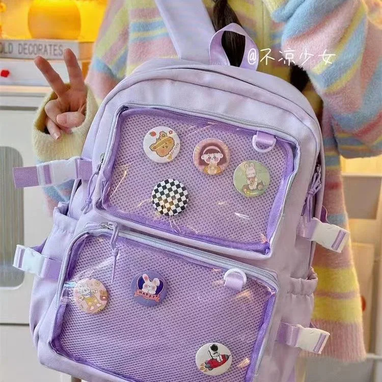 Japanese High School Bags For Teenage Girls JK Backpack With Badges Display Plate Itabag Backpack Women Mochilas Mujer Ita Bag