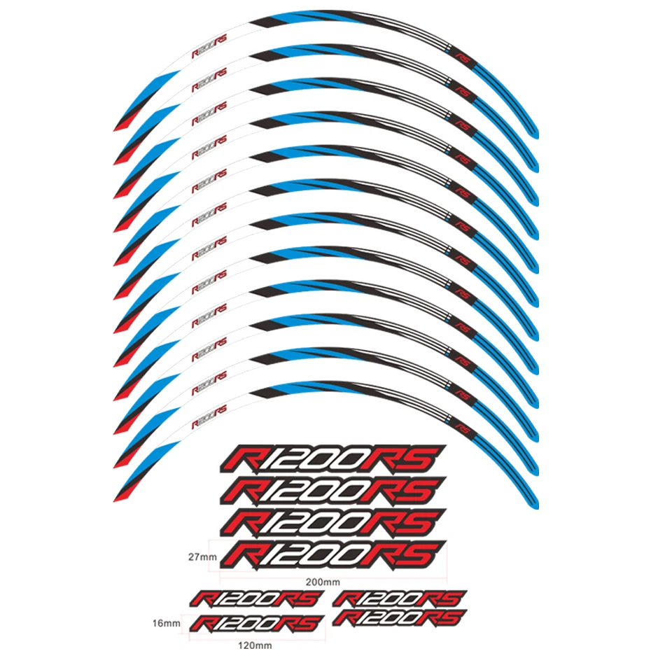 オートバイのホイールステッカー,防水ハブ効果,17インチ,BMW r1200rs用,1200 rs,1200lc,2015-2018