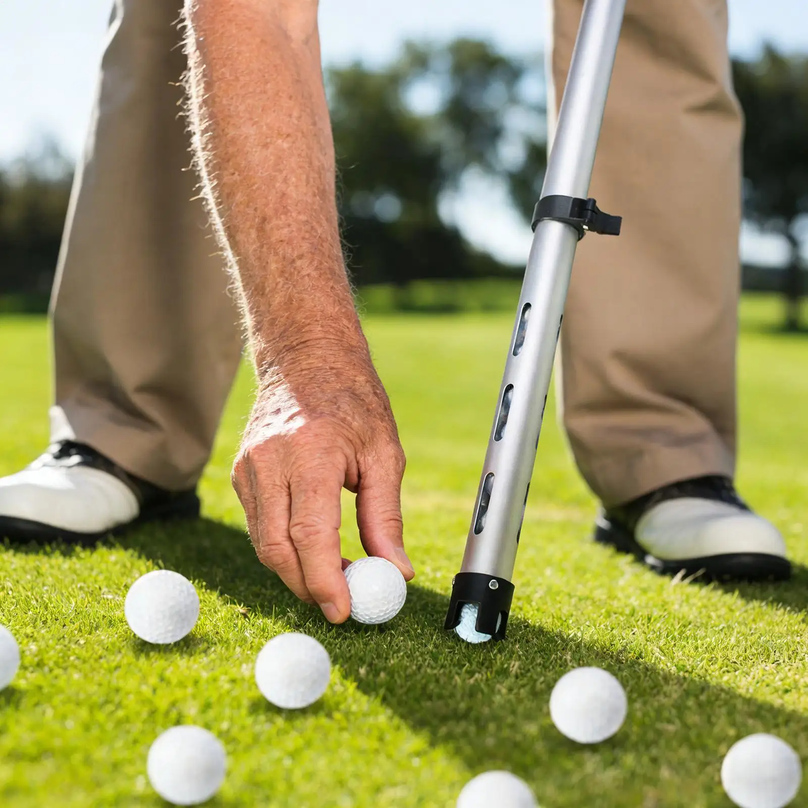 Ball Retriever Tool Golf Telescopic Storage With Holes Retractable Golf Ball Grabber Stick For Women Men Collectors Outdoor Club