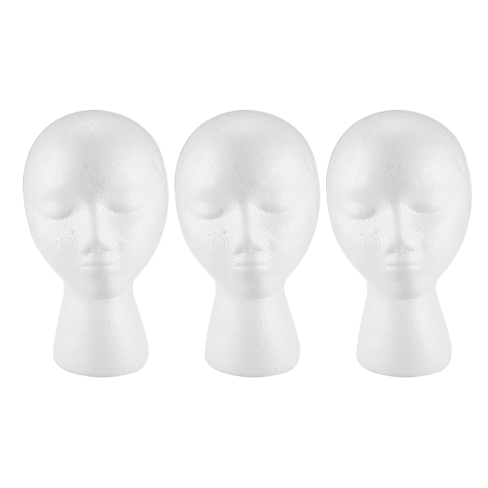 

3X Styrofoam Foam Mannequin Wig Head Display Hat Cap Wig Holder White Foam Head-A77G