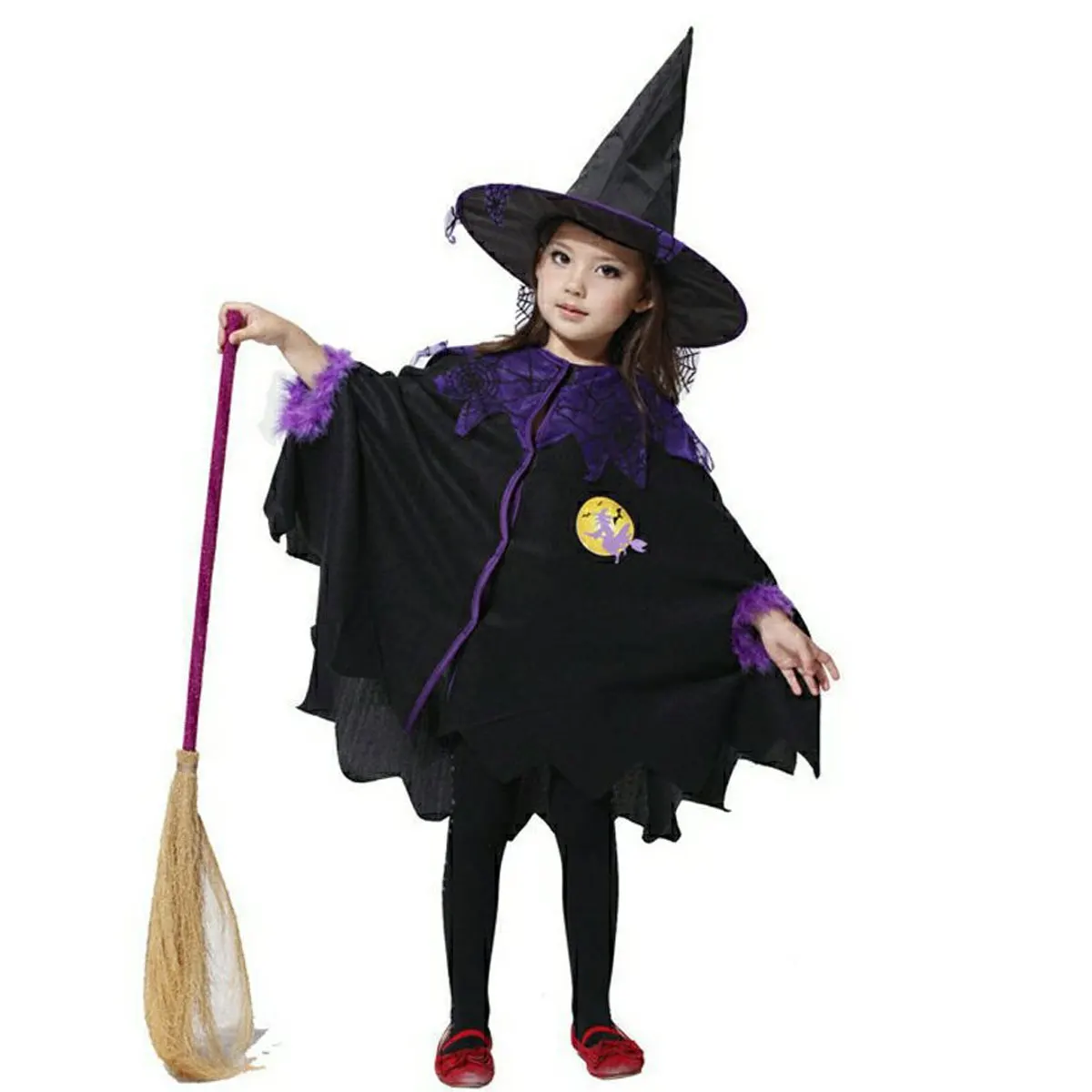 Capa de bruja de Halloween para niños, sombrero de Mago para mascarada, disfraz de fiesta de Halloween, vestido de fantasía, decoración de Mardi Gras, capa