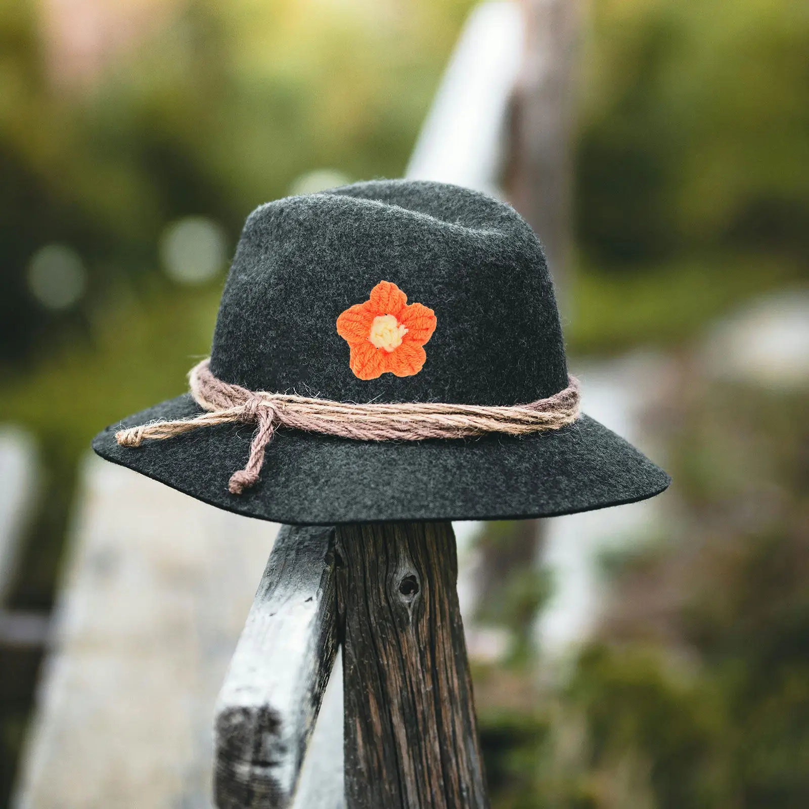 

50Pcs Handmade Crochet Yarn Flowers Puff Stitch for DIY Clothing Accessories Crafts Sewing Embellishments Crochet Flower Kit