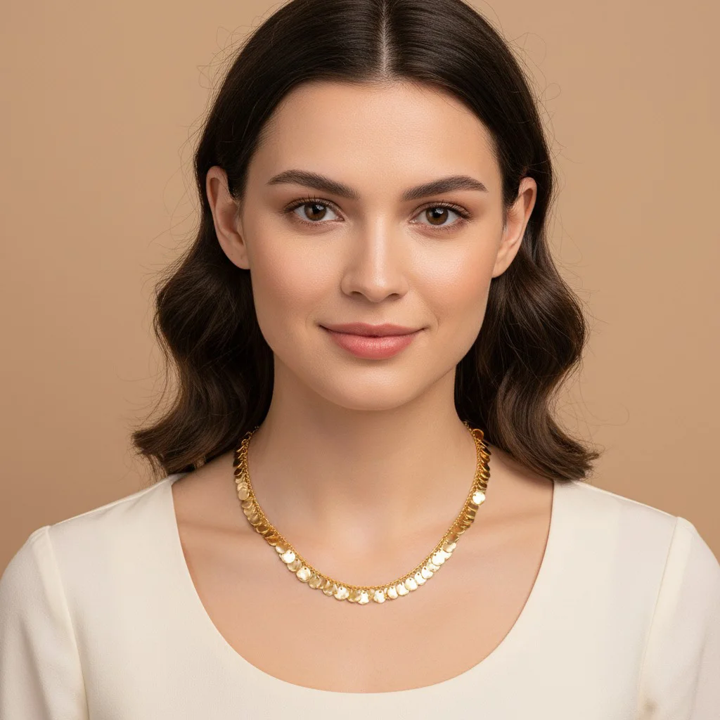 

Metal Disc Design Women's Choker 18K Gold Plated Minimalist Chain Necklace for Beach Party Holiday Daily Jewelry