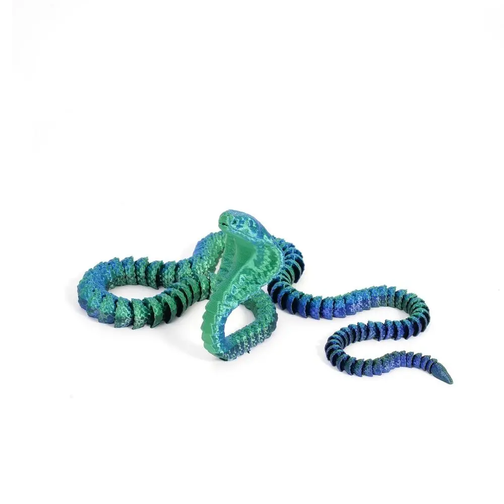 Flexible 3D Printed Snake Viper Realistic Simulated Snake Ornament 50.5cm Rotatable Animal Simulation Model Christmas