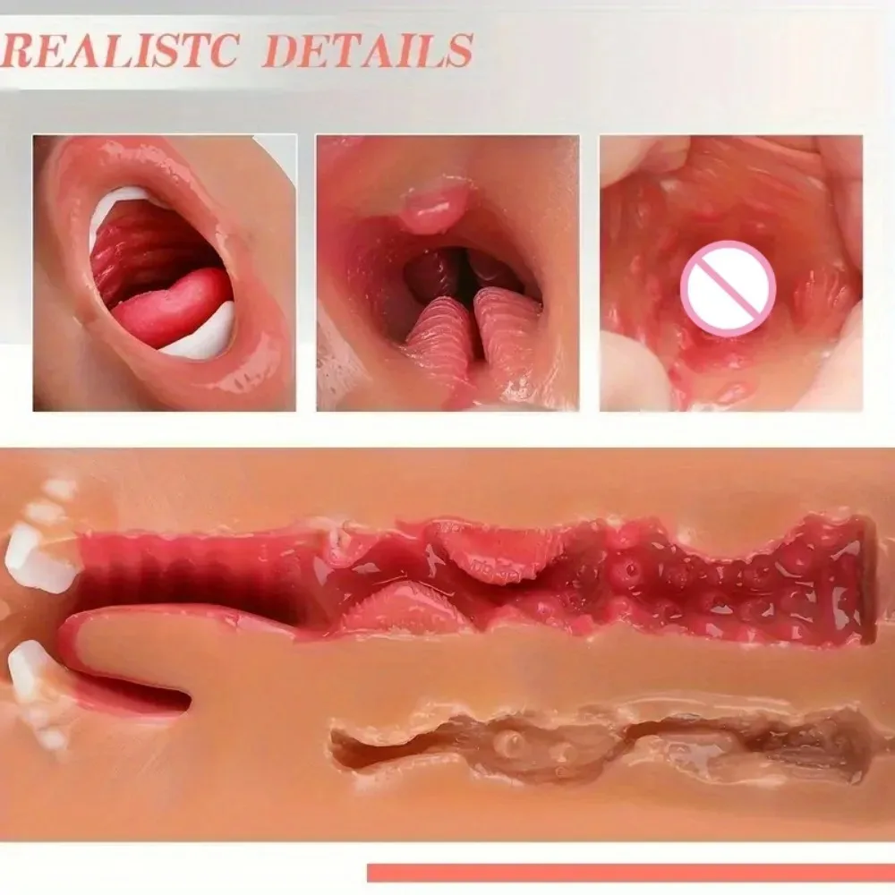 3 في 1 ألعاب جنسية للذكور كأس الاستمناء لعبة الجنس الكبار للرجال المثيرة ضيق المهبل فتحة الشرج الفم اللسان لعب للاستمناء الذكور #4