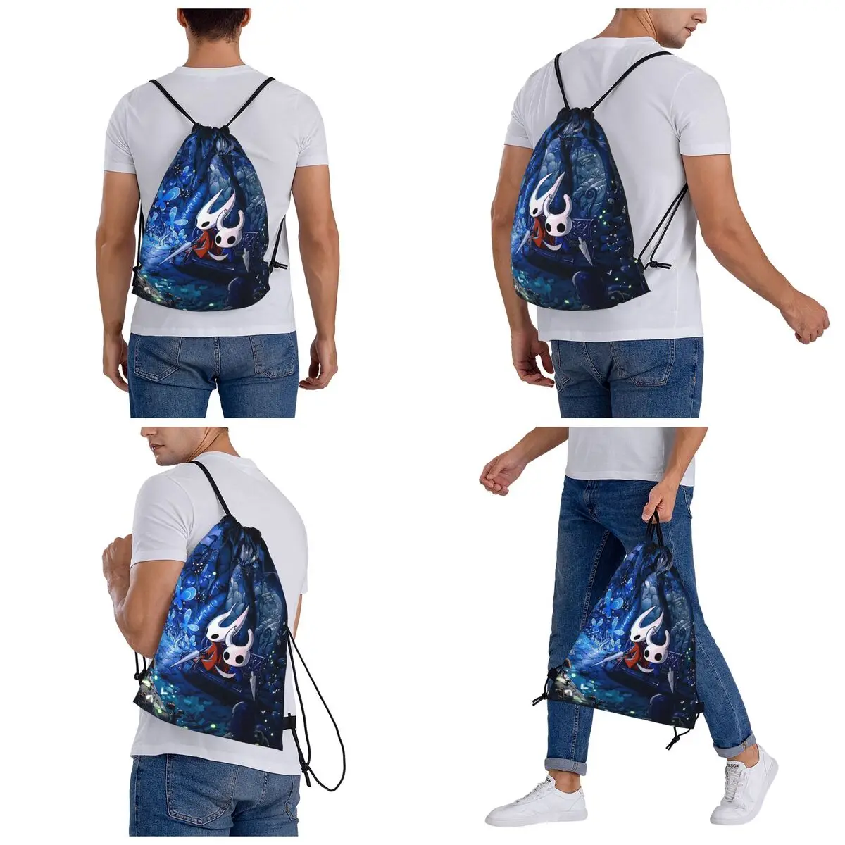 Hollow Knight Backpacks Multi-function Drawstring Bags Sports Bag Book Bags for Man Woman School