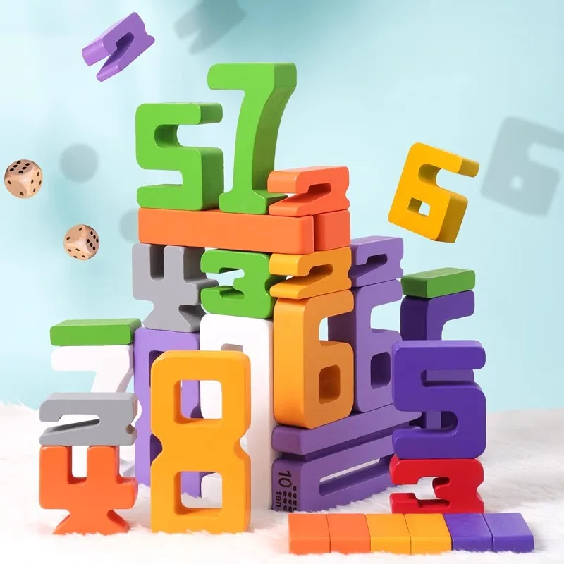Bloques de construcción cognitivos digitales para niños, bloques de construcción de matemáticas, juego de rompecabezas lógico para padres e hijos, juguetes de Aprendizaje Temprano