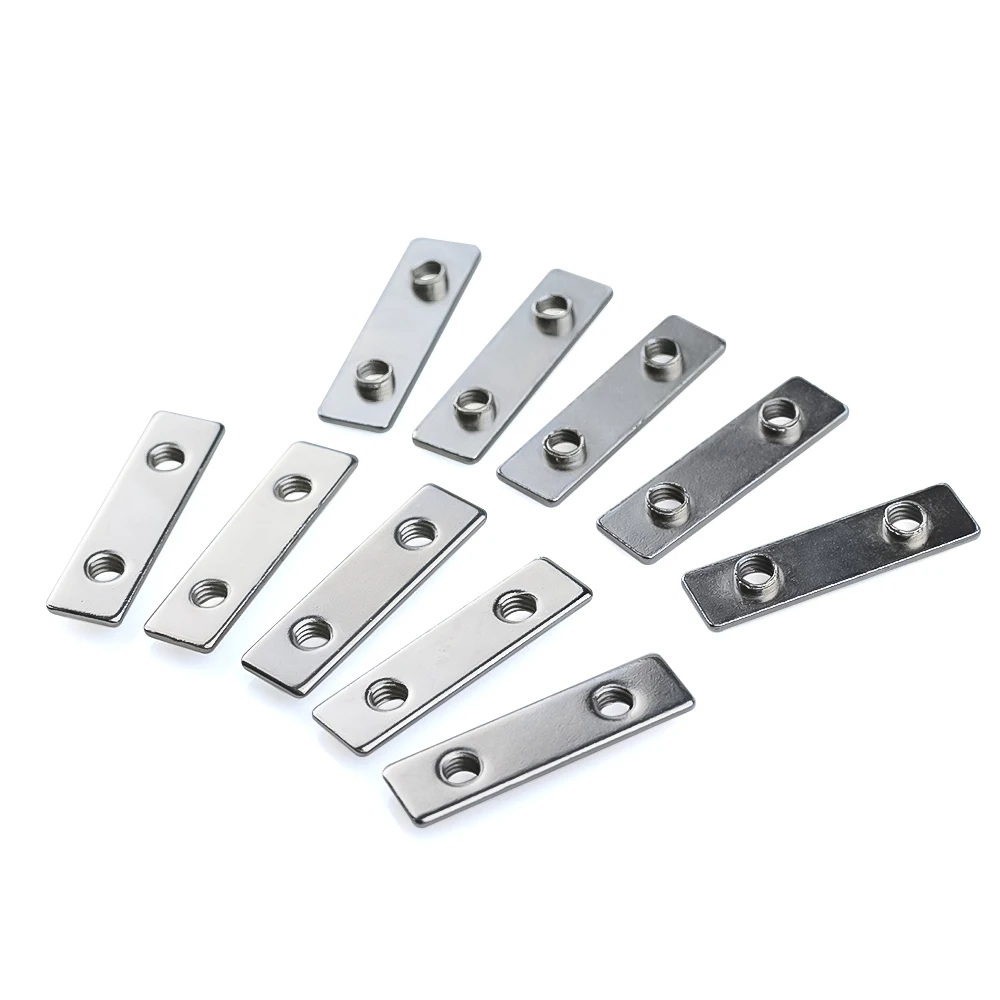 20Pcs/lot M5 T-Nut Nickel Plated Double Tee Nut for 20 Seires V-Slot/T-Slot Aluminum Profile Linear Rails