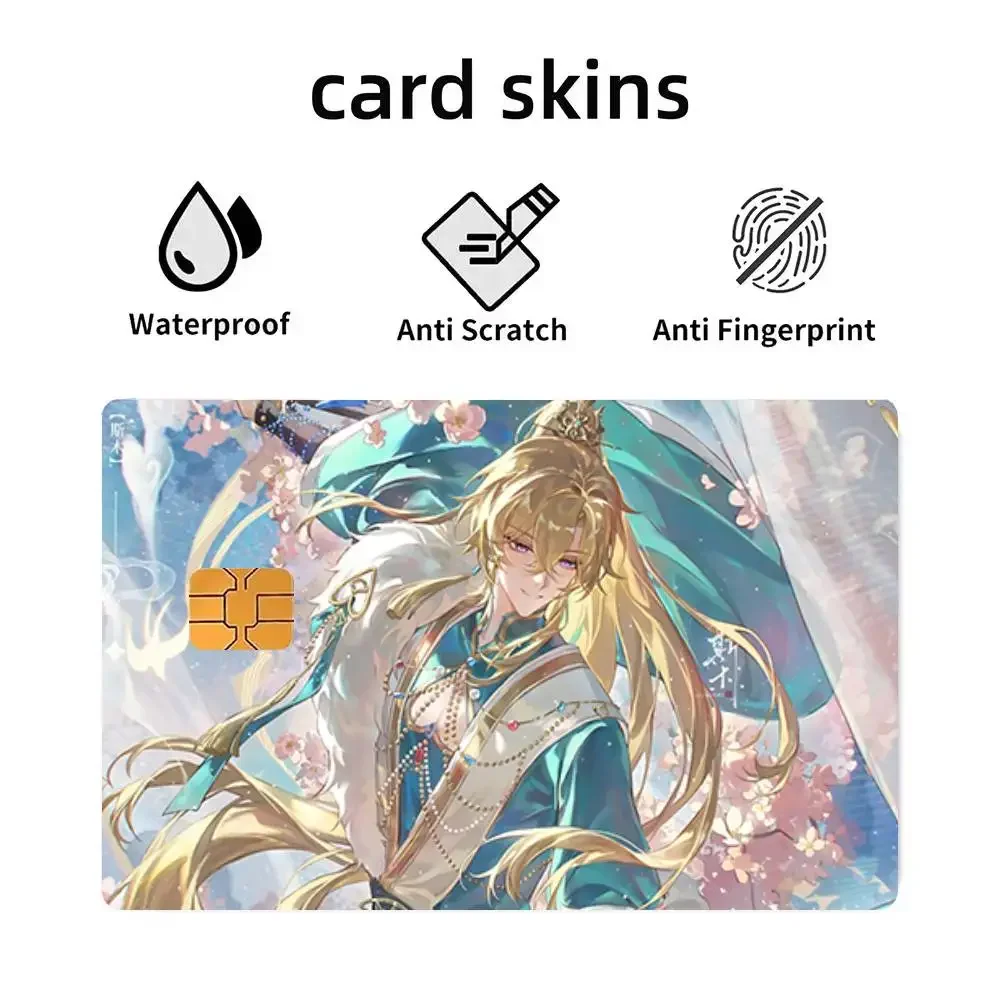 Anime Game Honkai Star Rail Luocha Credit Skin Cover Card Stickers 4PCS Film Bus Pass Front Decoration Bank Debit Waterproof