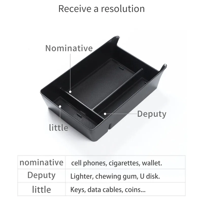 ABS Center Console Organizer Armrest Storage Box Car Accessories For Xpeng G9 Central Console Tray Black