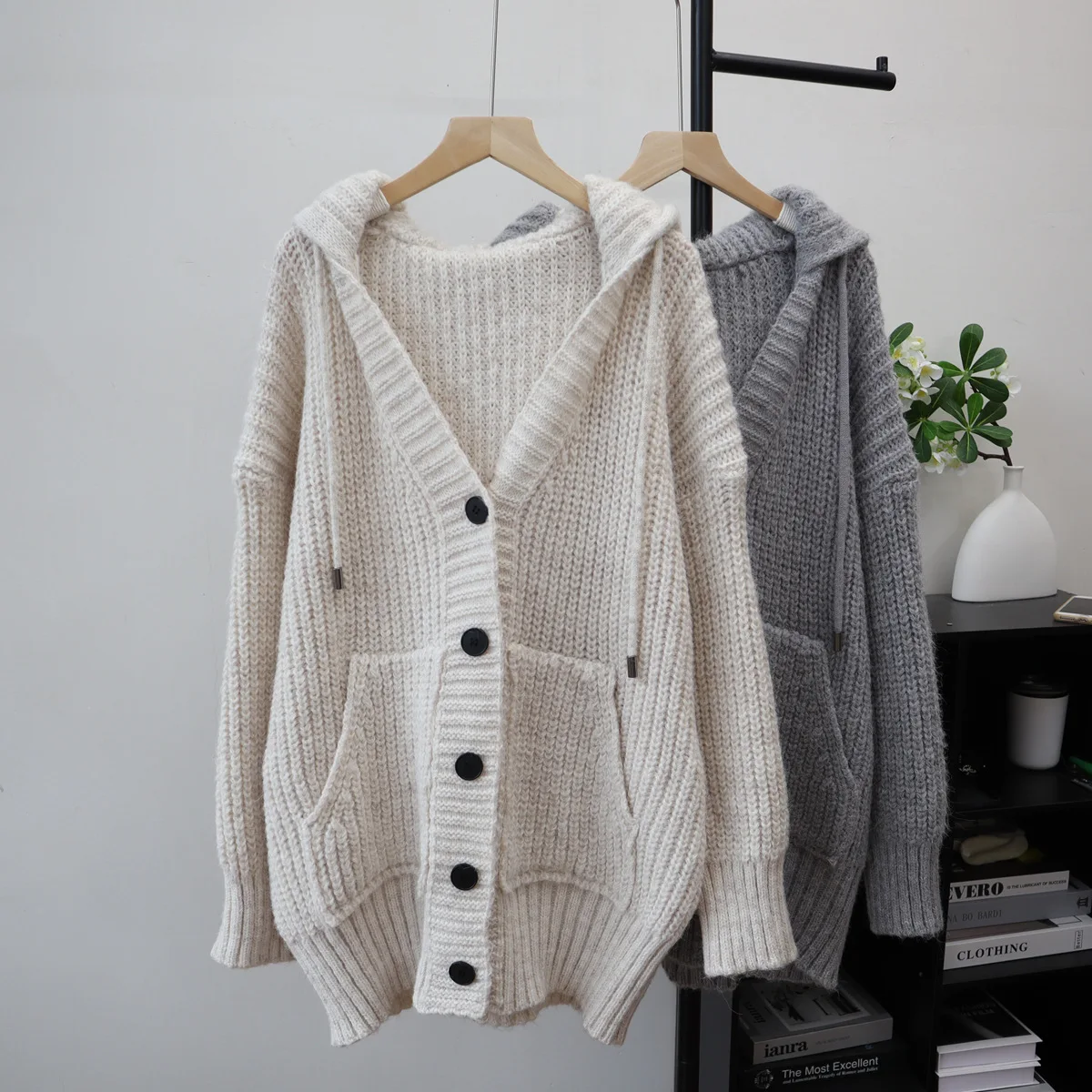 

Кардиган, женское пальто, свитера, пальто, куртки с капюшоном, джемперы Y2k, уличная одежда, элегантная вязаная открытая Stith, повседневная свободная осень-зима