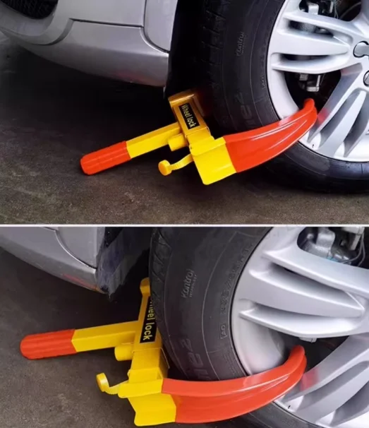 Tire clamp – ideal for passenger cars and property security (vise-grip/horn-style clamp，Heavy-duty car wheel lock