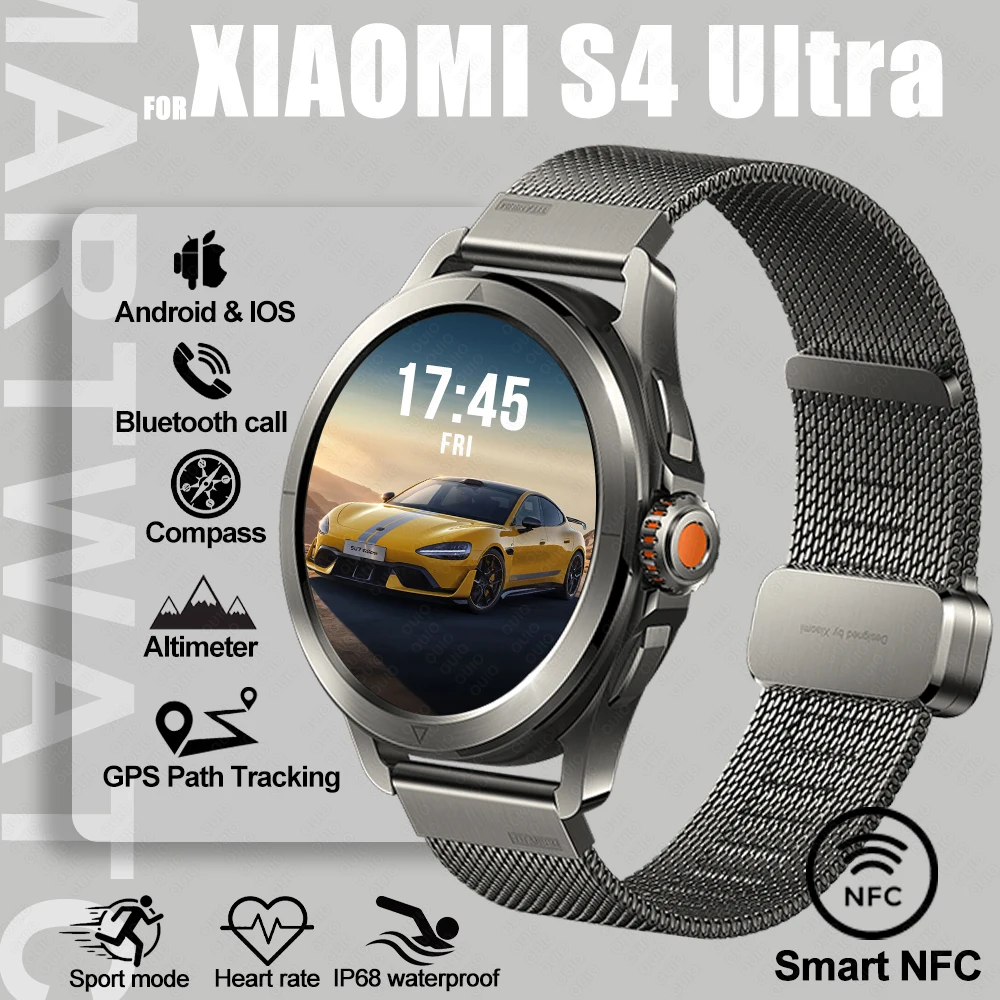 

For Xiaomi S4 Sport SmartWatch Version High-End Man GPS Track Compass NFC Movement Trajectory Water Proof smartwatch iOS&Android