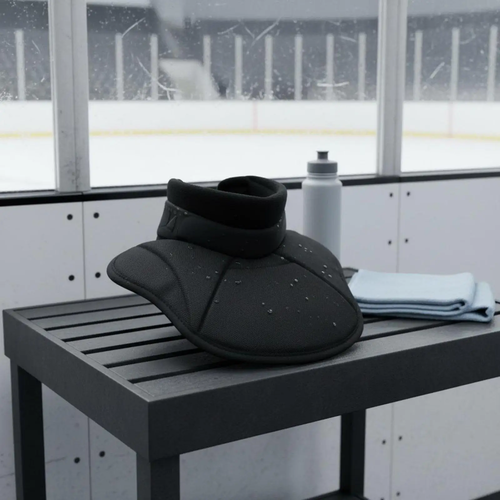 Hockey Throat Protector Cut Resistant Nylon Neck Guard Ergonomic Padded Collarbone Shield Adjustable for Ice Hockey Competition