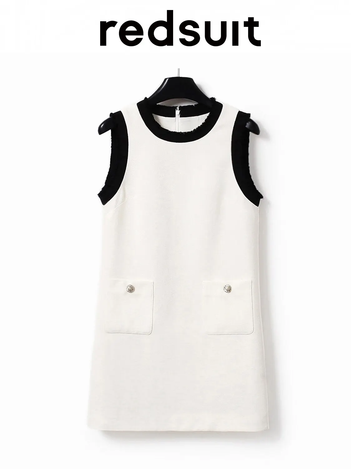 New Minimally contrasting color fringed premium splicing sleeveless dress Custom size