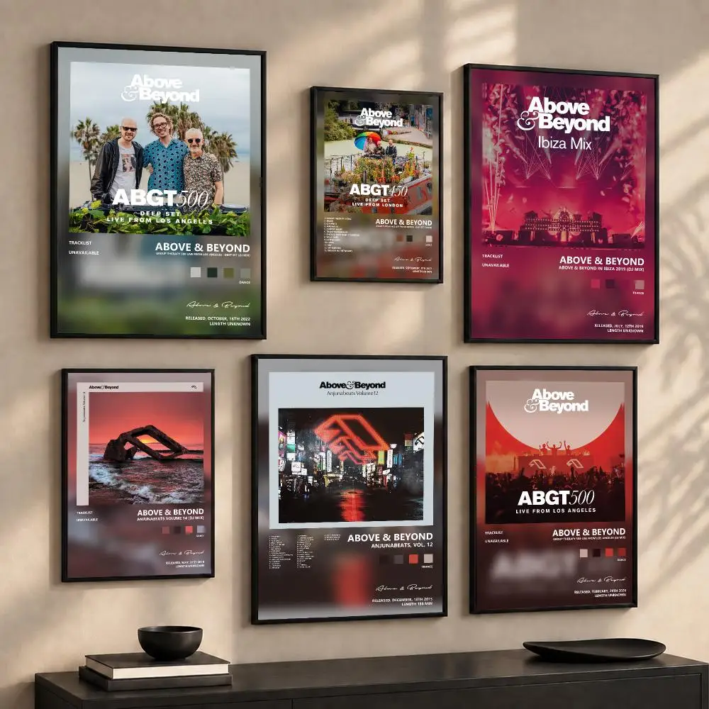 Electronic Music Trio A-Above & B-Beyond Painting Calligraphy Canvas Wall Art Prints for Living Room Bedroom Home Decor Gift
