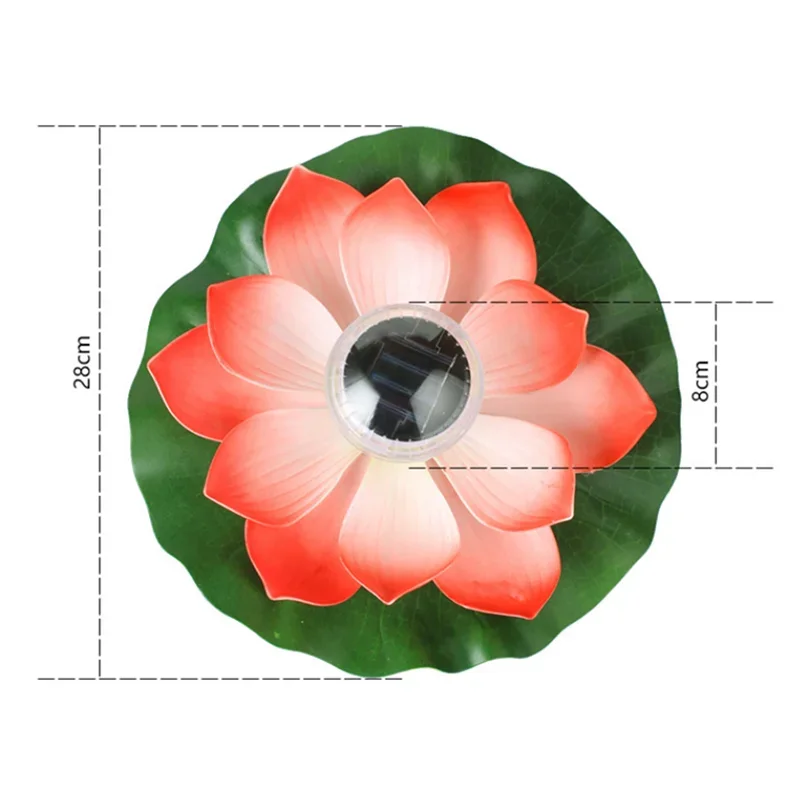 Imagem -02 - Solar Powered Led Flower Light Forma de Lótus Artificial Fonte Flutuante Lagoa Jardim Lâmpada de Piscina Led Night Light Quintal Decor Lights