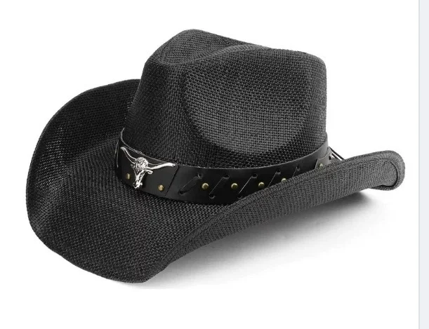 

Ковбойская соломенная шляпа в стиле вестерн для мужчин и женщин. Летняя шляпа от солнца с закатанными полями. Пляжная шляпа от солнца с широкими полями.