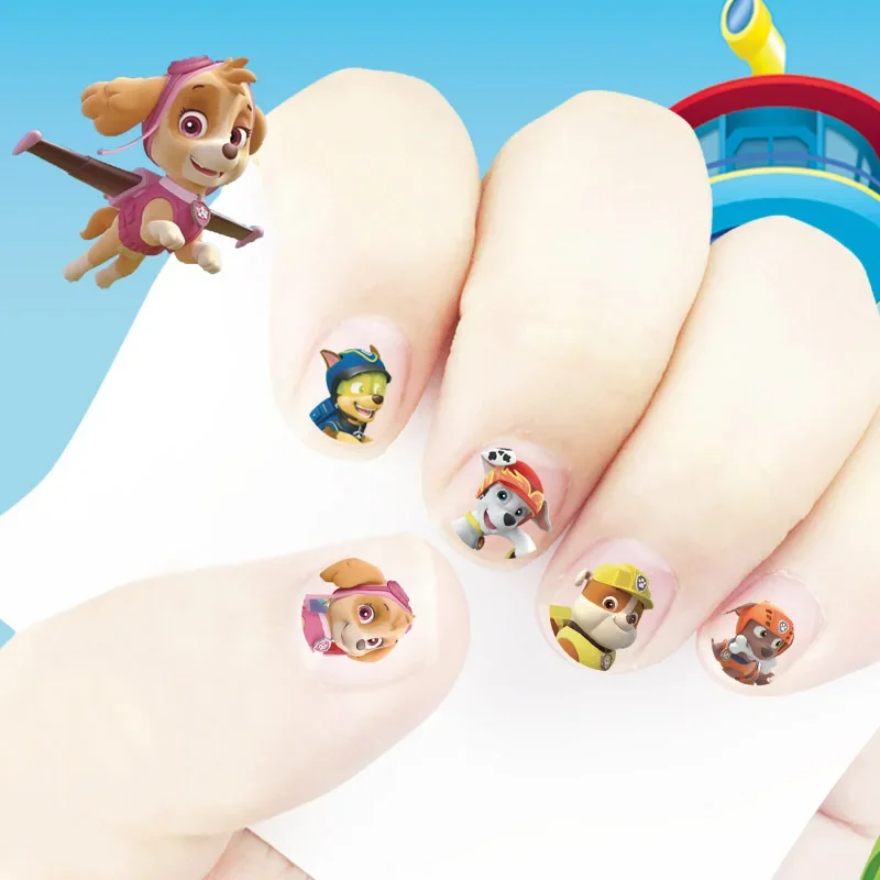 Kawaii Paw Patrol New Cartoon Nail Stickers Cute Chase Skye Girls Nail Decoration Stickers Kindergarten Reward Children Gifts