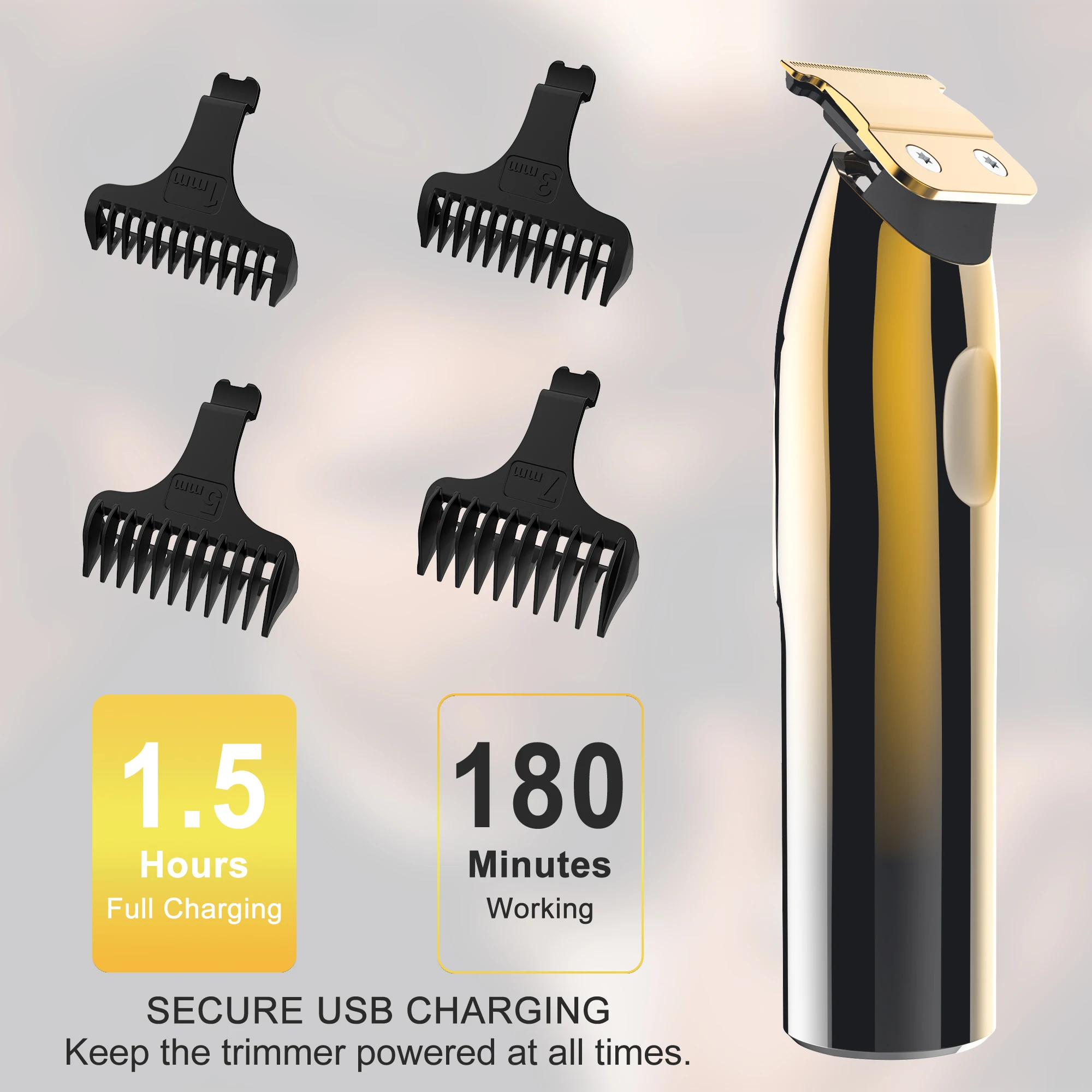 Hatteker Rechargeable Electric Shaver for Man Powerful Hair Beard Electric Razor Wet Dry Head Bald Shaving Machine 2 pcs Set