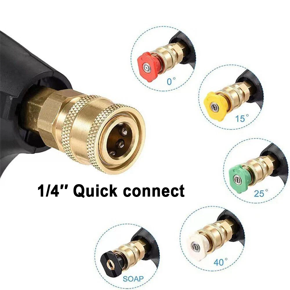 الأزرق جهاز تنظيف يعمل بالضغط العالي رغوة مدفع 1/4 "الاتصال السريع M22-14 الموضوع مع محول كارشر لتفصيل شاحنة سيارة K-Series