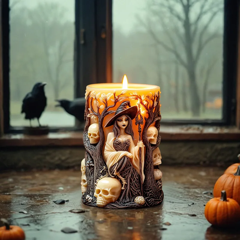 Halloween Heks Cilinder Kaars Siliconen Mal Sexy Heks Kaars Schimmel DIY Aromatherapie Gips Hars Maken Mold Home Decor