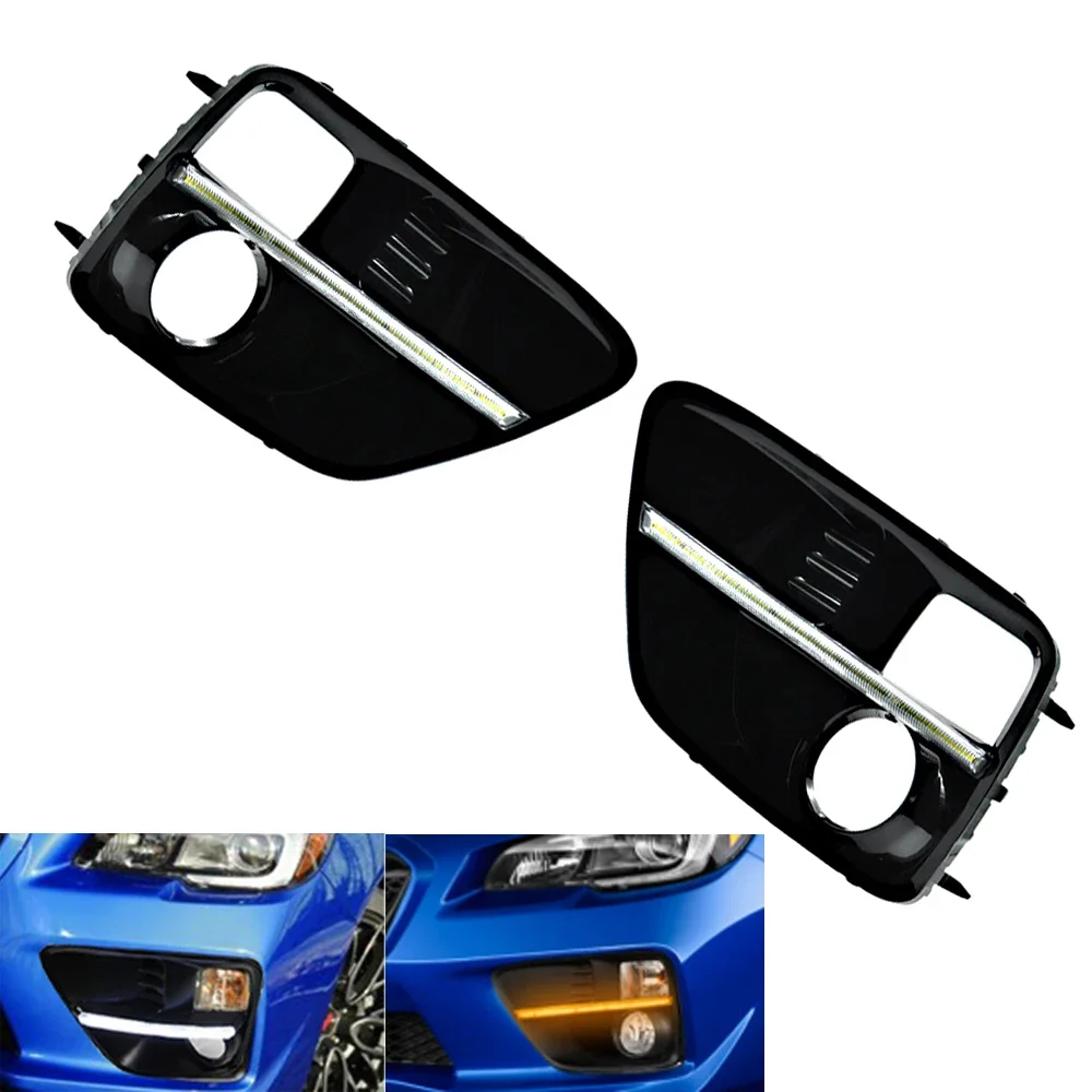 

2PCs car LED daytime running lights DRL turn signal lights for Subaru WRX Esti 2015-2017 auto parts