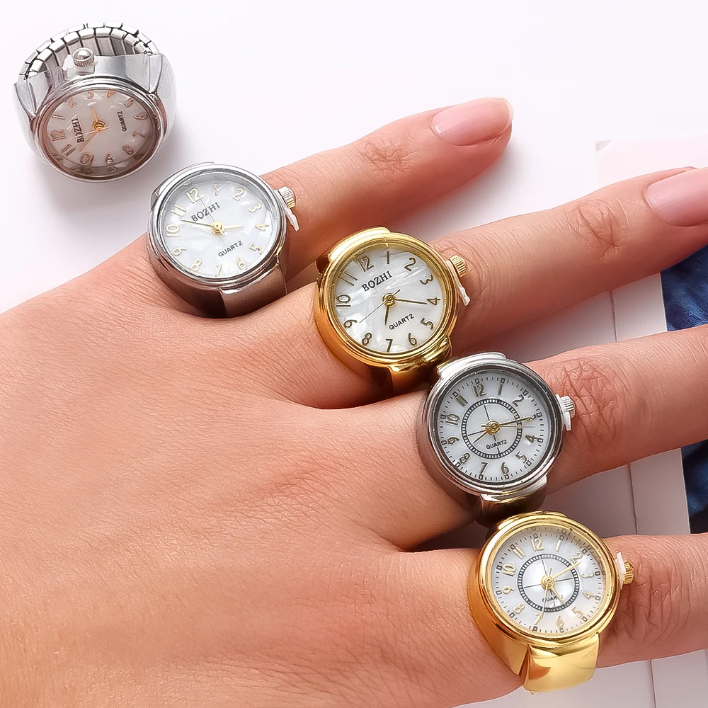 Rings Finger Watches Fashion Party Quartz Watches Unisex Couple Rings Jewelry Gift Real