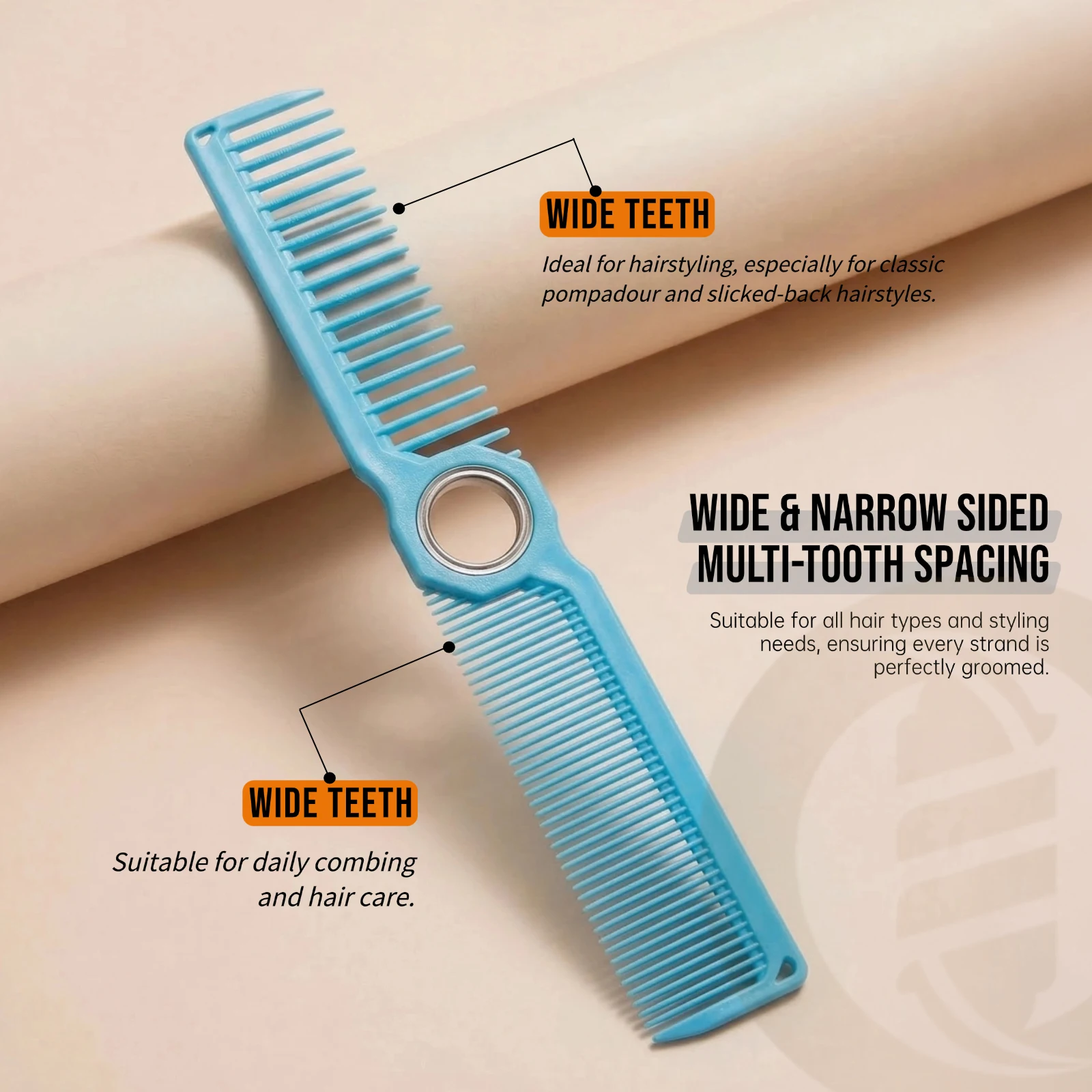 3-teiliges Profi-Friseurwerkzeug-Set: Doppelseitige rotierende Haarschneidekämme, antistatische Fade-Kämme, rotierende Haarreinigungsbürste für Styling – Detail 5
