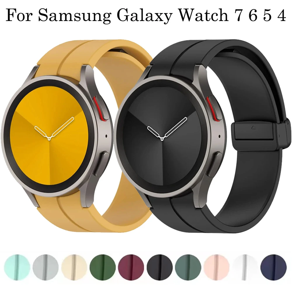 Silikonarmband für Samsung Galaxy Watch 7 6 5 4 40 mm 44 mm, magnetisches Ersatzband für Galaxy Watch 6 4 Classic 47 mm 46 mm 43 mm