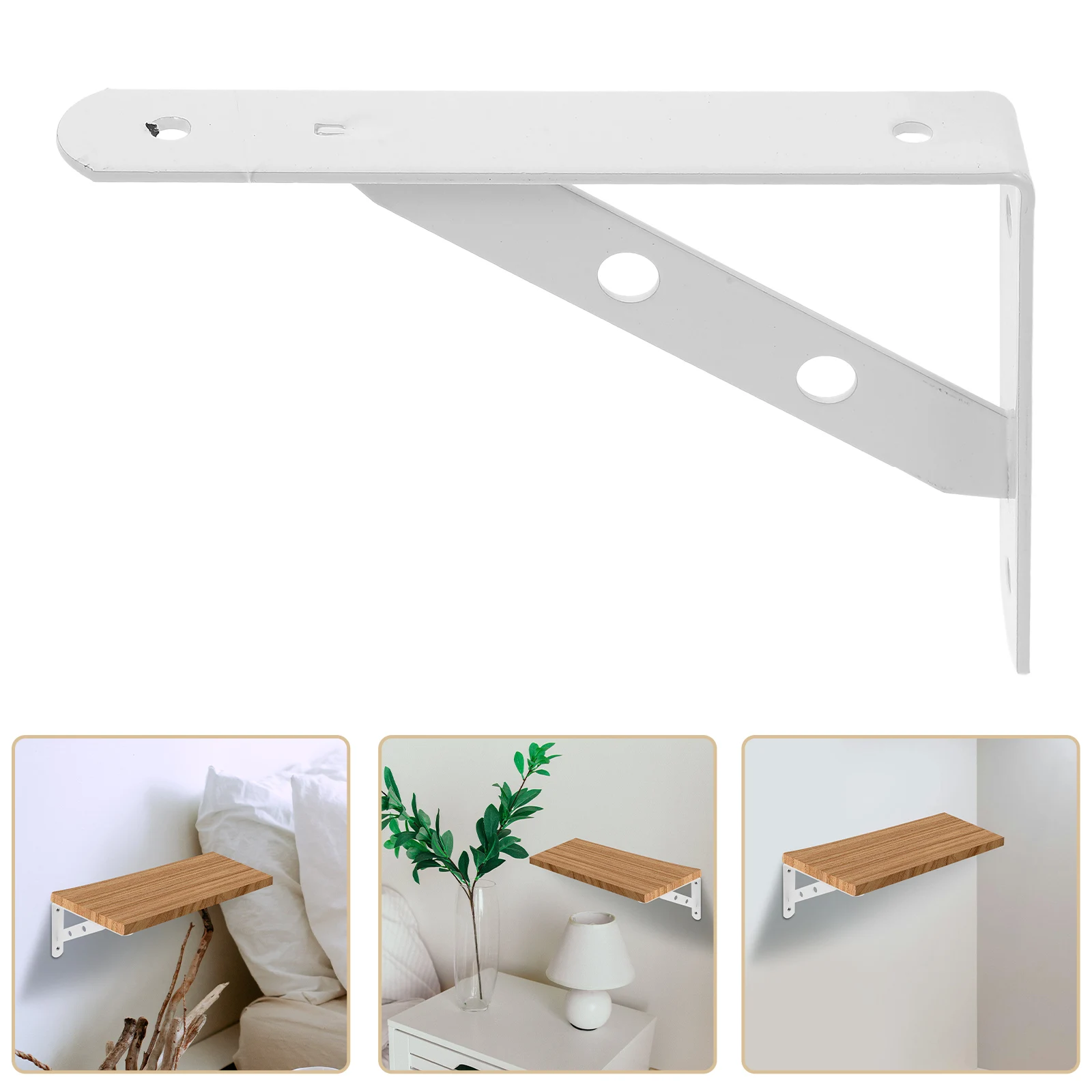 

2pcs Heavy Duty Metal Floating Steel Iron L-Shaped Support For Wood Shelves Garage Storage Triangular Design Strong Load-Bearing