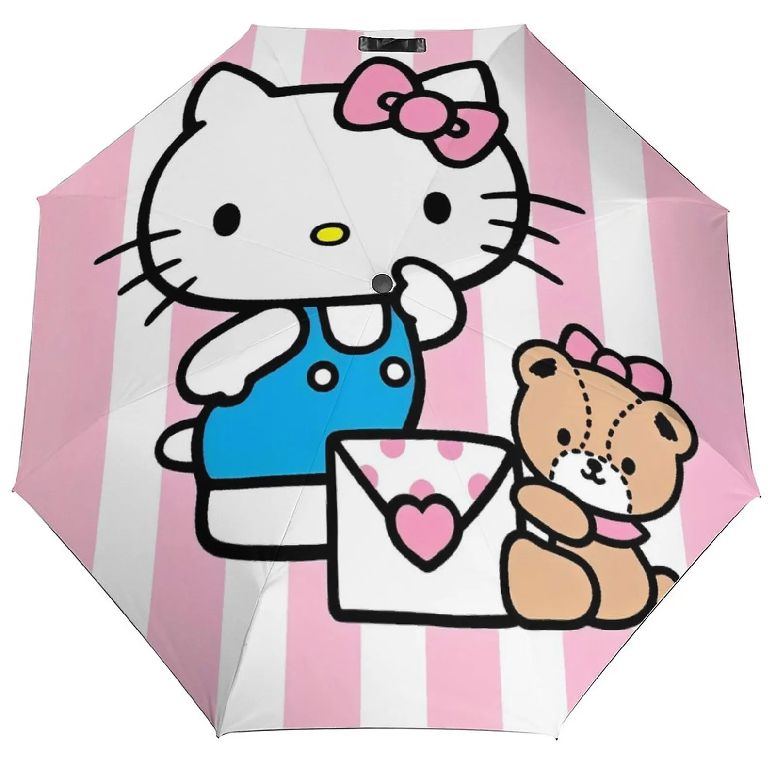 

Kawaii Hello Kitty тройной автомобильный зонт, милый мультяшный оптовый складной зонт на заказ, солнцезащитный зонт для кемпинга, устойчивый к ультрафиолетовому излучению зонт