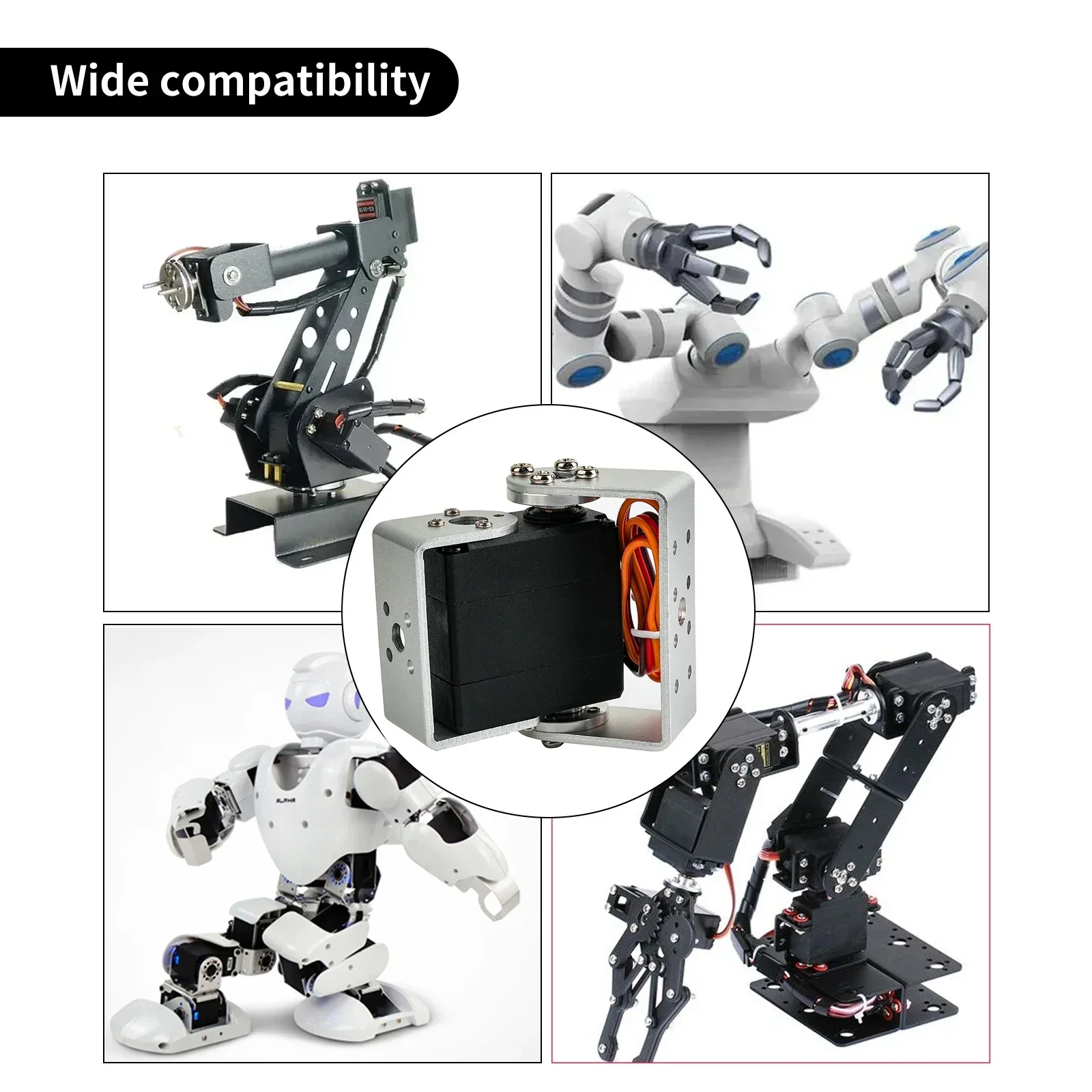 4 Set TD-7115MG Robot Digital Servo 15KG Dual Axis Shaft Motor Metal Gear staffa a forma di U piastra per RC Car Airplane Robotic Arm