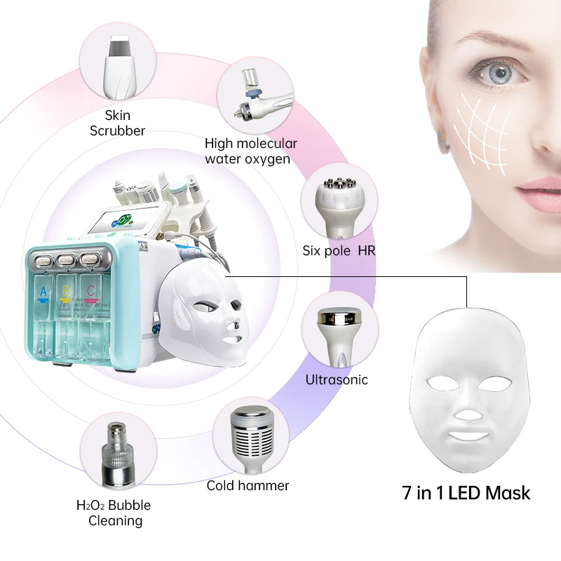 

4QUEENS 6 in 1 H2O2 Water Oxygen small Bubble Machine professional Beauty Instrument Facial spa skin care face bubbles cleaner