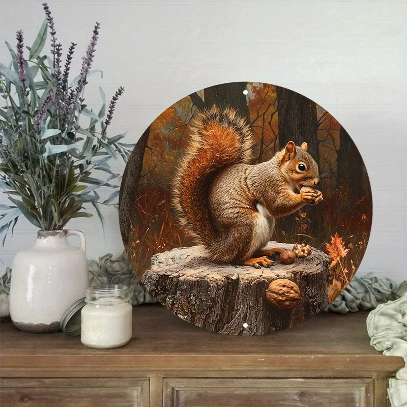 Vintage Circular Aluminum Wall Art, Waterproof Rust Resistant Sign with Pre Drilled Holes for Easy Hanging Decor