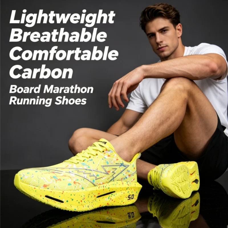 Running Shoes Men Marathon Sports Stability Carbon Board Breathable Lightweight Comfortable Women's Athletic Speciality Sneakers