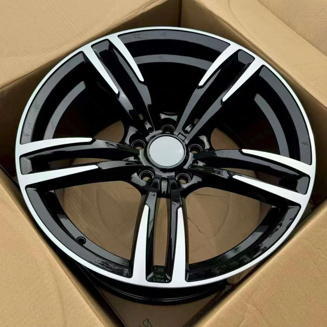 -For 19inch Black Machined Face Aluminum Alloy Five Spoke Wheel 5x120 PCD 40mm for E90/E91/E92/F10/F30/F11/F34/F20 Passenger*