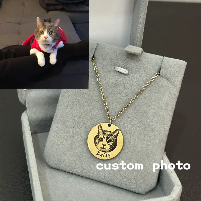  Kalung Potret Hewan Peliharaan Kustom Untuk Wanita Foto Anjing Personalisasi Baja Tahan Karat Dapat Disesuaikan Liontin Hadiah Perhiasan Pecinta Pemilik Hewan Peliharaan
