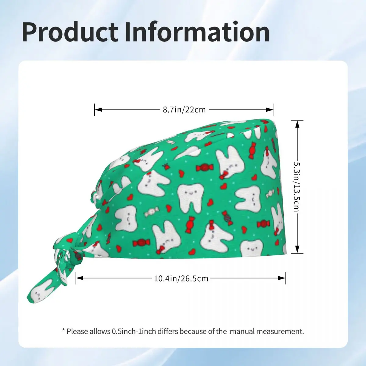 مخصص سعيد الأسنان والحلوى قبعة العمل القبعات الجراحية النساء الرجال طبيب الأسنان غرفة العمليات قبعة قبعة التمريض مختبر يعمل قبعة