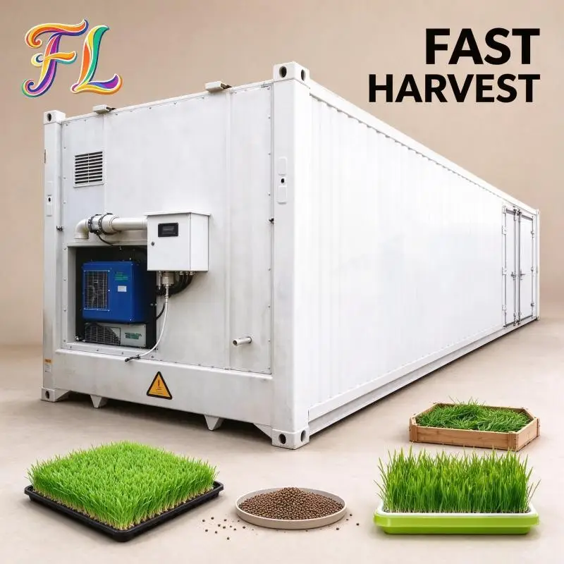Grass Growing Grain Sprouting Tray Barley Hydroponic Fodder Equipment Cabinet Sprout Make Production Line Machine