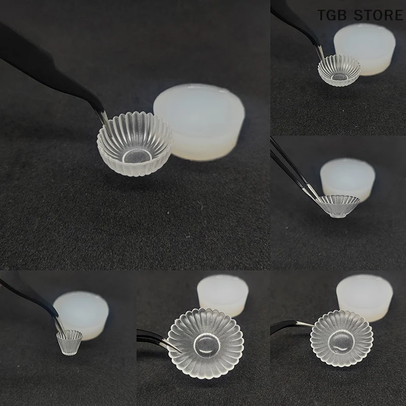 1Pcs Mini Dish Bowl Silicone Tableware Mold Model Dollhouse Kitchen Toys Accessories