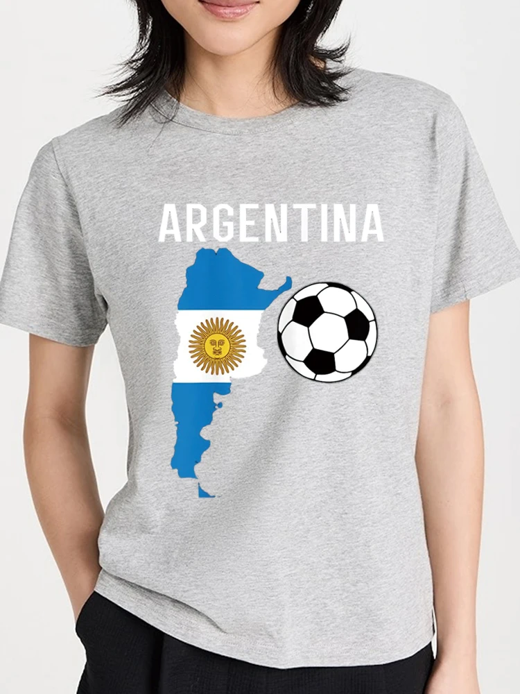 Argentina Flag Jersey Argentina Soccer Football T-Shirt women graphic tees ladies t shirts tops for teen girl