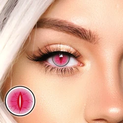2Pieces/1pair Colored Contact Lenses Anime Cosplay Accessories Lens Yearly Prescription Coloured Contacts with Box Demon Slayer