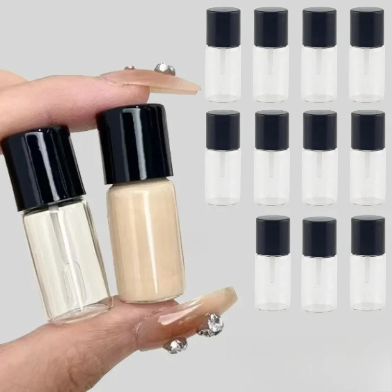 20/10 قطعة 4 مللي زجاجات صغيرة قابلة لإعادة الملء ملعقة حفر صغيرة أدوات مستحضرات التجميل الزجاجية السائل الأساس حزمة فرعية السفر زجاجات فارغة #6