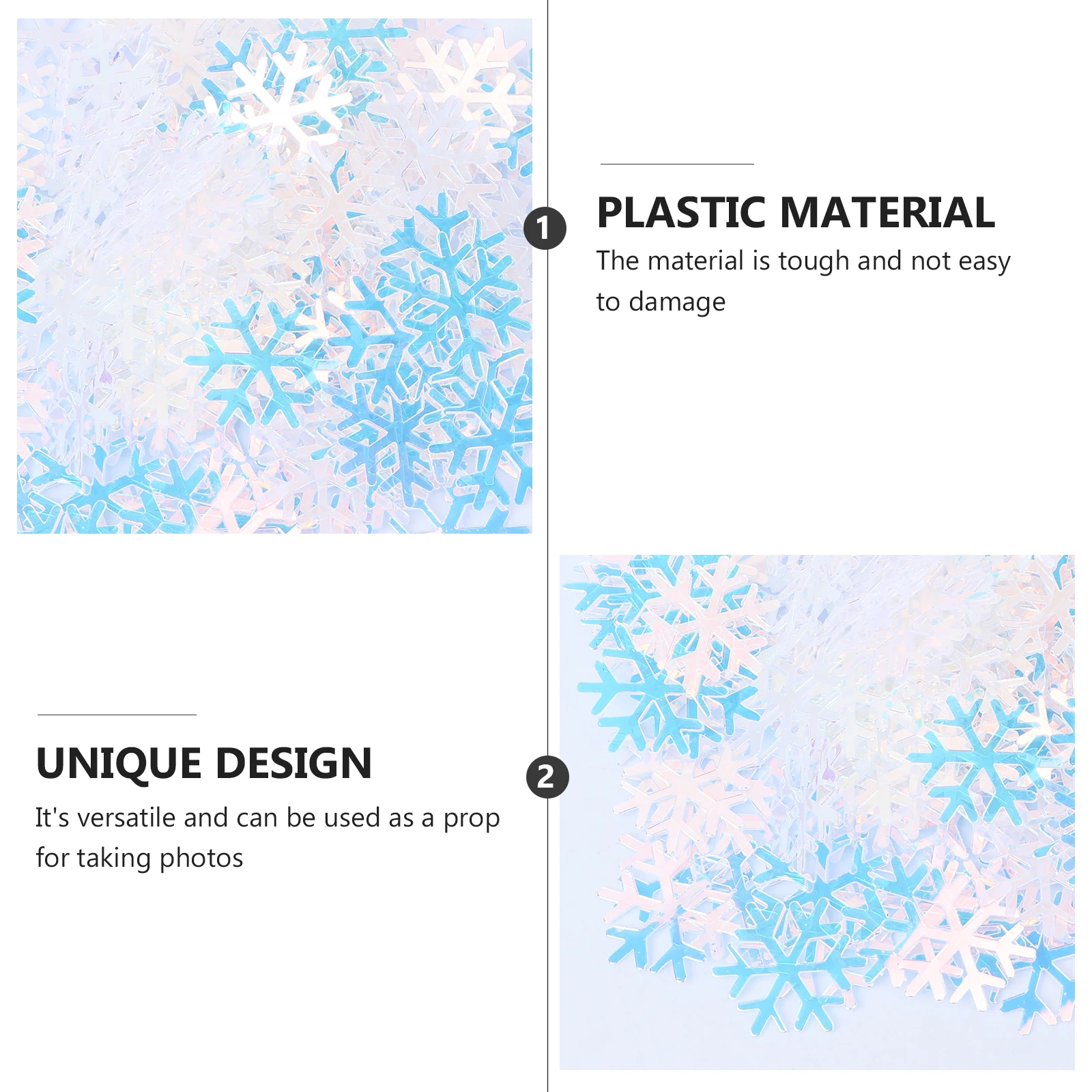 

600pcs Snowflake Confetti Christmas Decoration Xmas Party Table Tree Ornament Craft Decor Premium Material Photo Prop