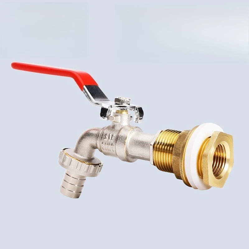 Connector Base Brass Faucet 1/2 Inch Water Tank Connector 1/2 Inch Rain Bucket Faucet Switch Valve
