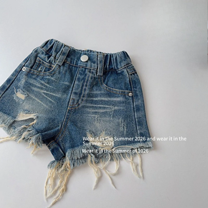 

2026 Girls Retro Shorts Children Cowboy Casual Shorts