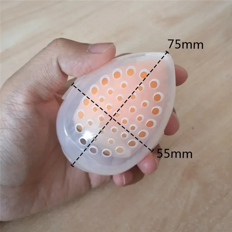 Boîte de rangement vide Portable pour éponge de maquillage, boîte de rangement en plastique en forme d'œuf pour cosmétiques, support de mélangeur de maquillage, boîte de séchage
